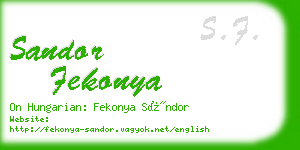 sandor fekonya business card